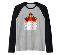 Gobble drôle de Dinde, pèlerin, Thanksgiving Manche Raglan