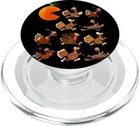 Gobble Til You Wobble Thanksgiving Pumpkin Game Eats Turkeys PopSockets PopGrip pour MagSafe