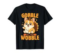 Gobble Till You Wobble Funny Thanksgiving Corgi Lovers T-Shirt