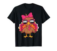 Gobble Turkey Day Happy Thanksgiving pour Tout-Petits Filles Enfants T-Shirt