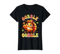 Gobble Turkey Day, Joyeux dîner de Thanksgiving, Pilgrim Autumn T-Shirt Graphique avec Valeur