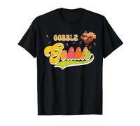 Gobble Turkey Day, Joyeux dîner de Thanksgiving, Pilgrim Autumn T-Shirt Graphique avec Valeur