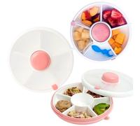 GoBe Kids Snack Spinner Boîte à goûter réutilisable avec distributeur à 5 compartiments et couvercle, sans BPA et PVC, passe au lave-vaisselle, anti-fuite, sans déversement