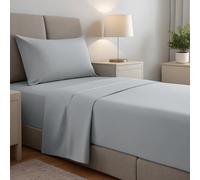 gobedreams Ensemble de Draps 3 Pièces 90x190/200, draps de lit en Microfibre de Polyester brossée. Drap Plat, Drap-Housse Ajustable et 1 taie d'oreiller. Couleur Gris Clair