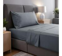 gobedreams Ensemble de Draps 3 Pièces 90x190/200, draps de lit en Microfibre de Polyester brossée. Drap Plat, Drap-Housse Ajustable et 1 taie d'oreiller. Couleur Gris foncé