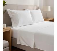 gobedreams Ensemble de Draps 4 Pièces 135x190/200, draps de lit en Microfibre de Polyester brossée. Drap Plat, Drap-Housse Ajustable et 2 taies d'oreiller. Couleur Blanc