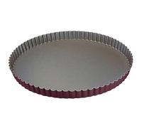 Gobel 226350 Moule à Tarte Rond Cannelé Anti-Adhérent Fond Fixe 32 cm, Marron