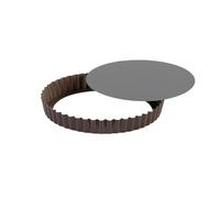 Gobel 226430 Moule Tourtière Ronde Cannellée Fond Mobile Anti-Adhérent 24 cm