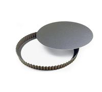 Gobel 226640 Moule à Manqué Tourtière Ronde Cannellée Haute Fond Mobile Anti-Adhérent 28 cm