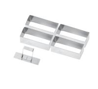 Gobel 881780 Boîte de 4 Formes Rectangulaire + Poussoir INOX