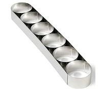Gobel - Attelage de 6 Cercles à Mousse INOX - Ø7,5 cm h4 cm - 6/10ème