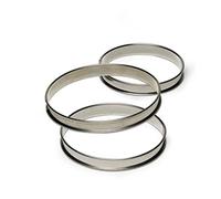 GOBEL CERCLE A TARTE HAUT BORDS ROULES EN INOX DIAMETRE 22 CM HAUTEUR 2.7 CM