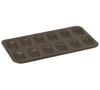 Gobel Plaque à madeleines 12 – Acier anti-adhérent – 39,5 x 20 cm – Marron