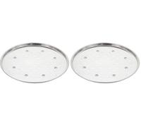 Gobel - Plaque à Pizza Perforée avec Pieds - Fer Blanc Robuste - Ø300 mm - Cuisson Uniforme et Pâte Dorée (Lot de 2)