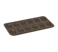GOBEL - Plaque de 12 madeleines - Acier - Revêtement antiadhérent bicouche - Dimensions : 39,5 x 20 x 1,7 cm - Empreinte : 8 cm