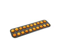 Plaque 20 madeleinettes - GOBEL - 39.5x12.5x1.3cm - Acier anti-adhérent - Marron
