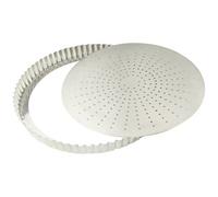 GOBEL Tourtière cannelée perforée 24 cm à fond amovible - Fer Blanc