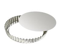 GOBEL - Tourtière ronde cannelée - Fond mobile - Fer blanc - Matériau recyclable - Ø 30 cm