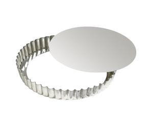 GOBEL - Tourtière ronde cannelée - Fond mobile - Fer blanc - Matériau recyclable - Ø 30 cm
