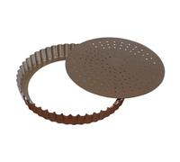 Gobel - Tourtière Ronde Cannelée Perforée - Ø 30 cm - Acier - Revêtement Antiadhérent Bicouche Garanti sans PFAS - Qualité Professionnelle - Fabriqué en France