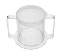 Gobelet à Bec 300ml en Plastique, Deux Anses, Couvercle Anti-fuite | Corps Transparent, Ouverture Inclinée, Contrôle à Deux Mains, pour Boissons Froides et Aliments Liquides, Soins Assistés