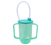 Gobelet à bec adulte avec longue paille anti-déversement et anti-étouffement Gobelet résistant en PP de 350 ml avec poignée, bécher doseur de qualité alimentaire pour patients âgés handicapés