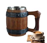 Gobelet à bière - Tasse à whisky - Tasse en bois de bière fabriquée à la main - Pour hommes antiques - Anniversaire de Noël - Fête des pères - Boisson - Style vintage - Idée cadeau festive