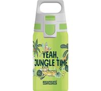 Sigg - Gourde Enfant En Acier Inoxydable - Shield One Jungle - Pour l'École et le Sport - Convient Aux Boissons Gazeuses - Étanche & Légère - Sans BPA - Vert Motif Animaux Sauvages - 0,5L