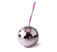 Gobelet à Boule Disco avec Paille 580 Ml, Gobelet à Boule Disco Pailletée, Gobelet de Fête Disco Rétro, Gobelets à Boule Disco pour Fêtes ou Enterrements de Vie de Jeune Fille