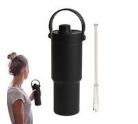 Gobelet à café | Bouteille de 73,5 cl | Bouteille isotherme sous vide avec poignée et paille Portable pour le sport, la gym, l'école, les activités de plein air