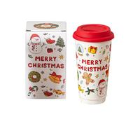 Gobelet à café de Noël - Verres festifs réutilisables de 580 ml | Tasse de voyage de vacances pour femmes, hommes, collègues, amis, famille, adultes, boisson chaude et froide, tasse isolée pour le bur