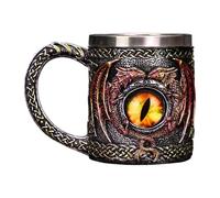 Gobelet à café Dragon 450 ml Style vintage Tasse isotherme à double paroi | Chope à bière de style médiéval pour thé, jus, lait, soda, boissons, maison, école, bureau, bar