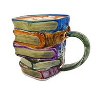 Gobelet à café en verre - 3D - Motif : livre - Stack Painted Cup pour les amateurs de littérature - Verre à thé clair pour dortoir, voyage, école, lecture décorative pour écrivains, boissons chaudes