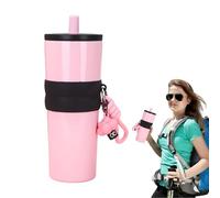 Gobelet à café isotherme - 800 ml - En acier inoxydable - Grand gobelet isotherme avec couvercle et paille - Pour fitness, travail, fêtes et voyages d'affaires