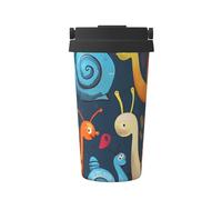Gobelet à café isotherme à double paroi en acier inoxydable avec motif escargot, 500 ml, pour boissons chaudes et froides, parfait pour les déplacements, le bureau, la maison