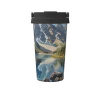 Gobelet à café isotherme avec impression Rocky Mountains, 500 ml, en acier inoxydable, double paroi, boissons chaudes et froides, parfait pour les déplacements, le bureau, la maison