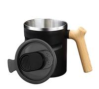 Gobelet à café isotherme de voyage avec couvercle et cuillère | Tasse isotherme de voyage en acier inoxydable de 400 ml avec base amovible pour garder au chaud/café