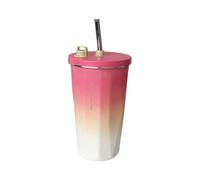 Gobelet à café isotherme en acier inoxydable 304 avec paille de grande capacité pour boissons chaudes et froides, voyage, utilisation en extérieur, gobelets isothermes en acier inoxydable pour