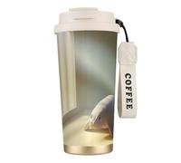 Gobelet à café isotherme unique personnalisé - Tasse de voyage en acier inoxydable de 500 ml, parfaite pour les boissons chaudes et froides perdues et désespérées, blanc