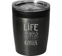 Gobelet à café "Medano" 0,28 L - Gobelet isotherme en acier inoxydable avec isolation à double paroi et joint en silicone - Gobelet To-Go avec couvercle moderne - gris