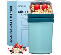 Gobelet à céréales à emporter 600 ml + 270 ml, gobelet à yaourt pour enfants, avec cuillère, gobelet à céréales, muesli, céréales, bol à céréales, boîte à céréales, boîte à céréales, boîte à céréales,