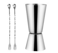 Gobelet à cocktail professionnel en acier inoxydable - Jigger double 25/50 ml pour Barman et Bartender - Doseur d'alcool précis, outil mixology, accessoire pour boissons et bar à cocktails