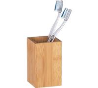 Gobelet à dents - Marron - Bambou - Forme carrée