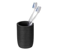 Gobelet à Dents Mod. Altavalle Porte-Brosse élégant en polyrésine Noir pour décoration de Salle de Bains Design Moderne Ø 8 cm Hauteur 10,5 cm