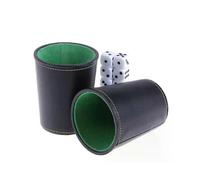 Gobelet à dés en cuir PU, intérieur en flanelle verte, silencieux, pour jeux de dés comme Liars Dice,