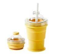 Gobelet à Glace - Pliable 2 en 1 | Moule à Boules de Glace | Tasse à Boire avec Paille Intégrée Pour Les Voyageurs Barmans Home Office Parties Camping Pique-Nique Roadtrips Appartement Au Bord de la