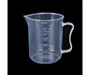 Gobelet à mesurer en plastique transparent réutilisable pour mélanger la peinture et la résine époxy 500 ml