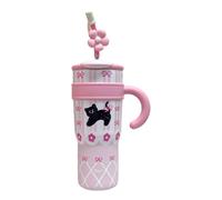 Gobelet à Paille | Bouteille Isotherme 1.2L avec Bec Verseur,Design Mignon Anti-Fuites Poignée pour Voyage École Filles Femmes Sport Vie Quotidienne