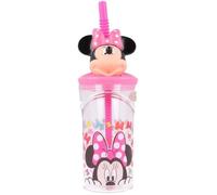 Gobelet À Paille En Verre Disney Figura 3d - Rosa - 7.5x23x7.5 Cm Multicolore