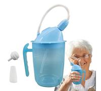 Gobelet à paille pour patients alités, Tasse d’hydratation pour personnes âgées, femmes enceintes et convalescentes, Verre à boire avec bec verseur anti-fuite (Bleu ciel)